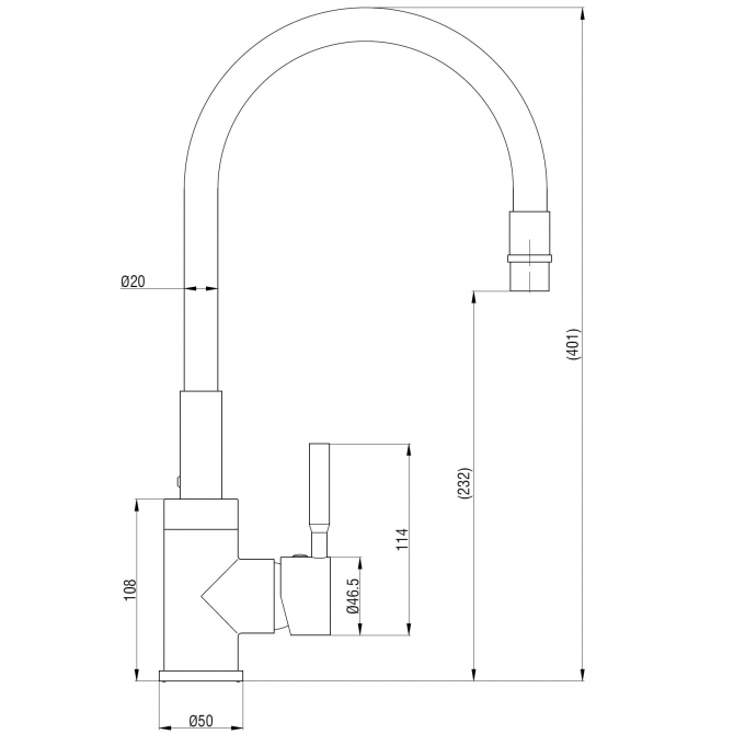 JOGA grau/chrom Küchenarmatur AM-LT17508