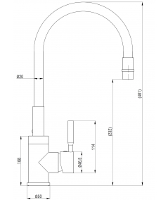 JOGA grau/chrom Küchenarmatur AM-LT17508